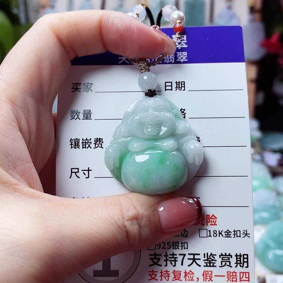 翡翠未镶嵌颈饰佛公30