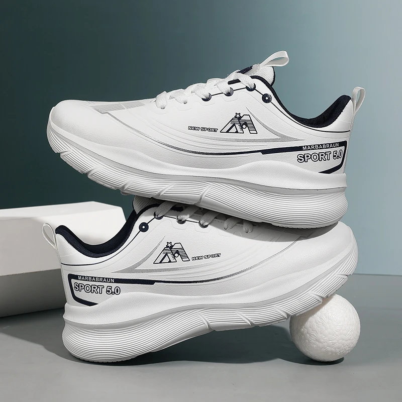 曼巴休闲布朗时尚2025新款皮面多巴胺情侣跑步减震运动鞋舒适