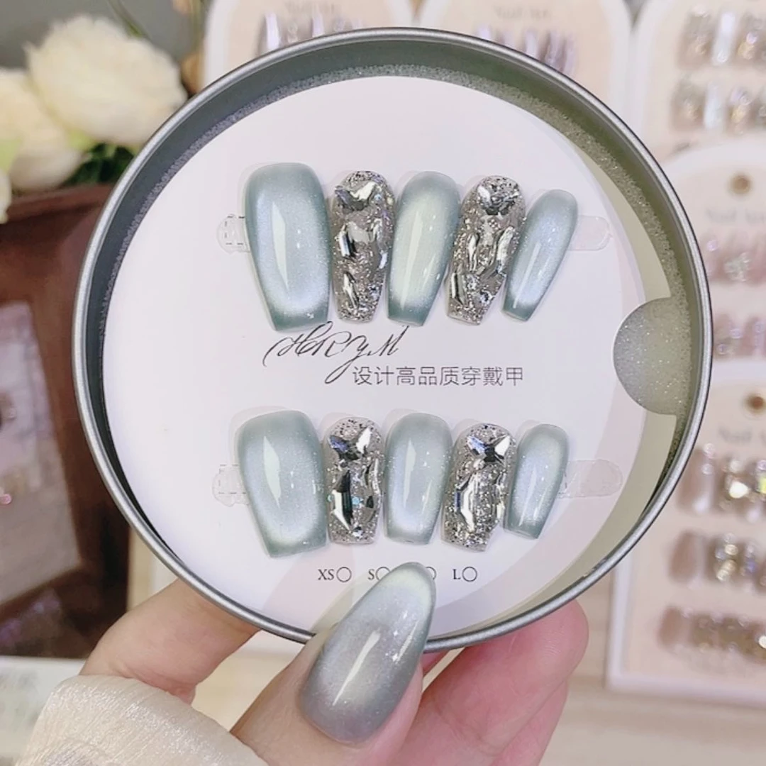 【冰岛蓝钻】25年春款款高品质纯手工穿戴甲奢超好看