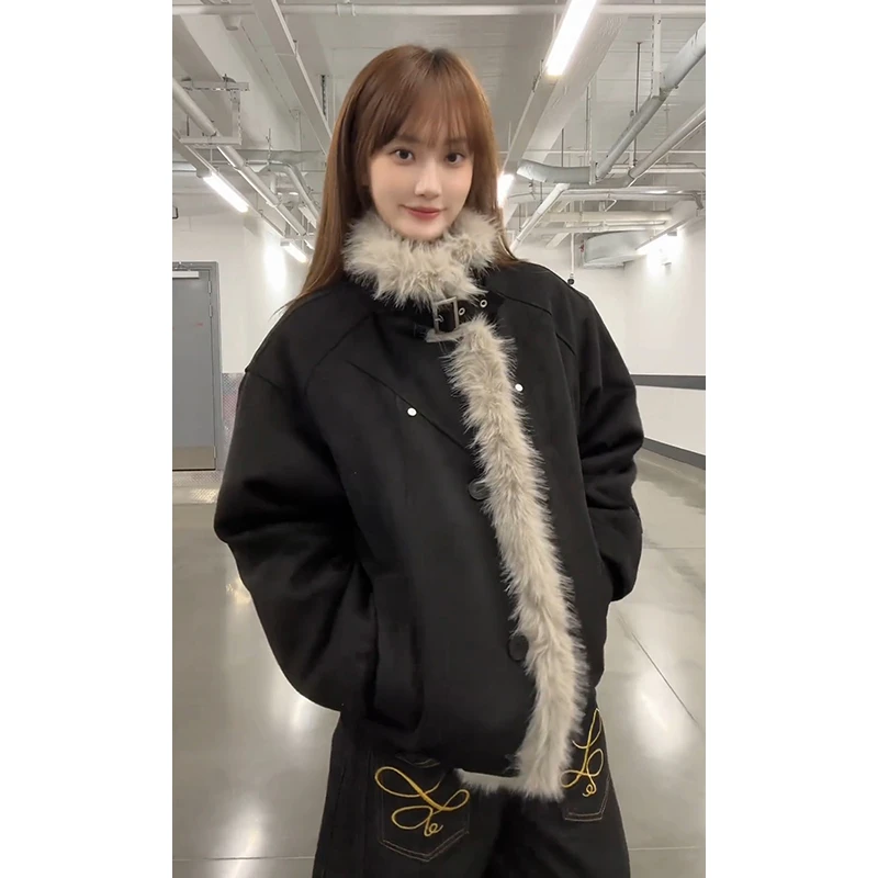 美式毛领座山雕棉服男款冬季高级感痞帅立领棉衣加厚保暖棉袄外套