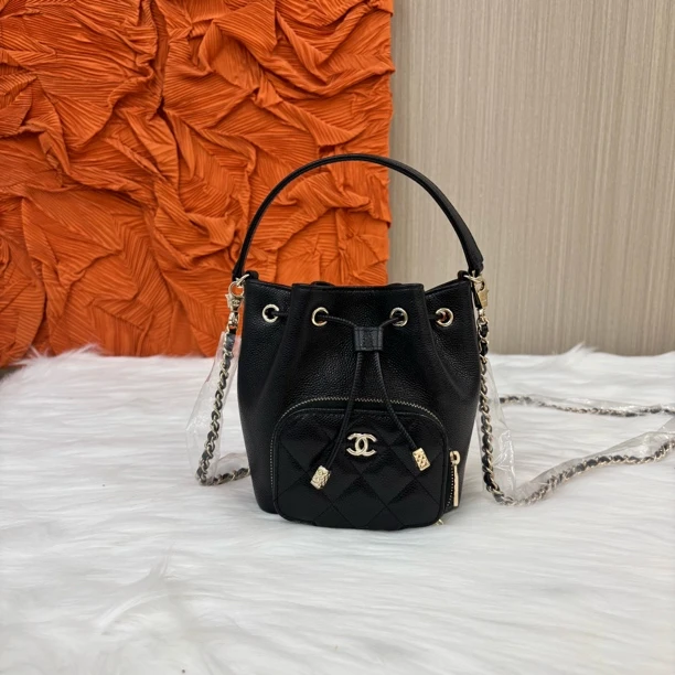 99新 Chanel/香奈儿 25B新款水桶包/香菜奢品