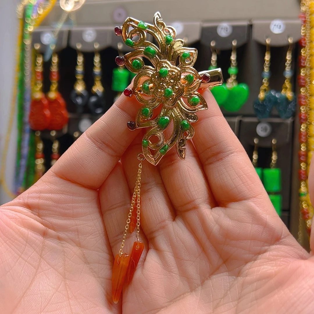 翡翠合金耳坠翡翠