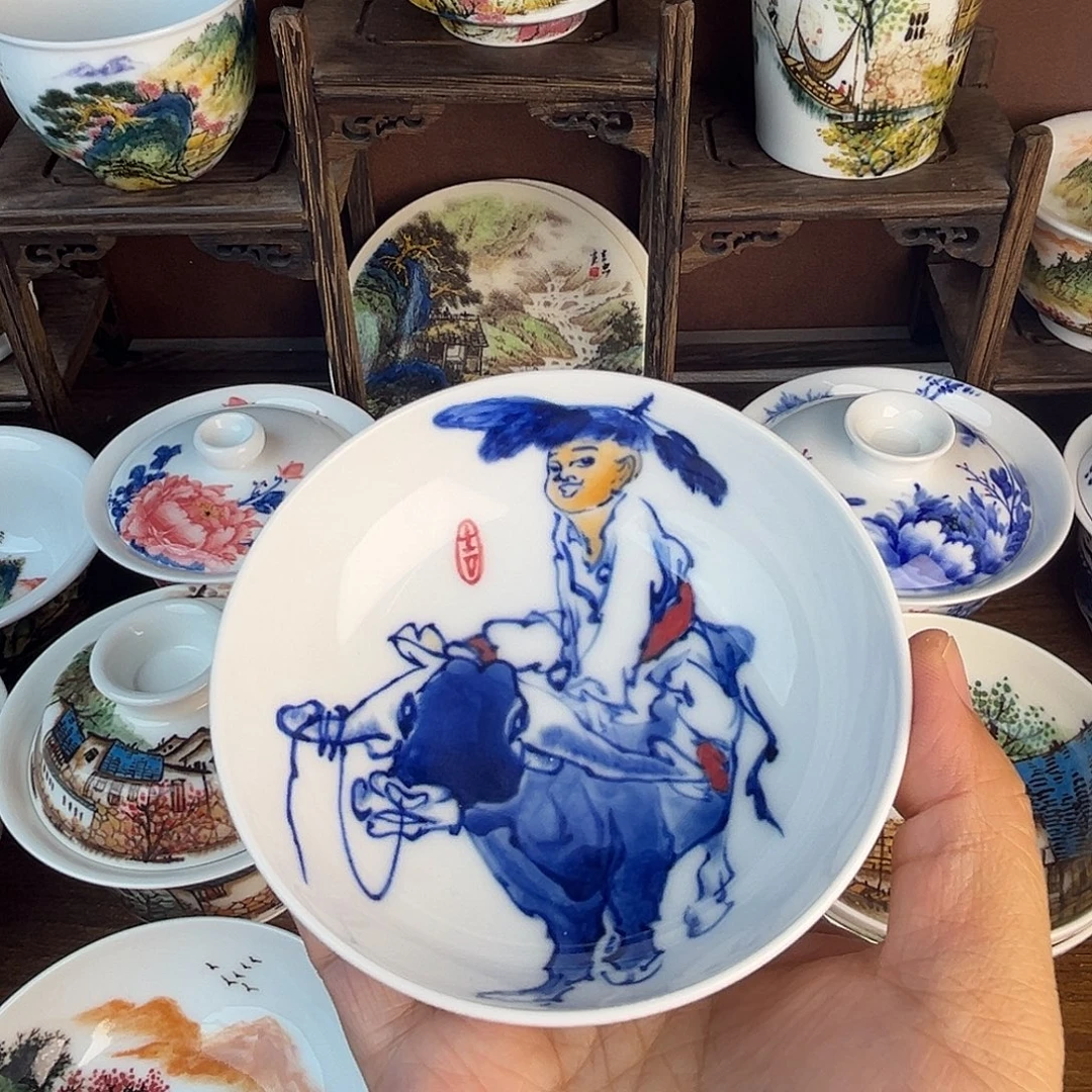 忠意堂釉下彩牧童