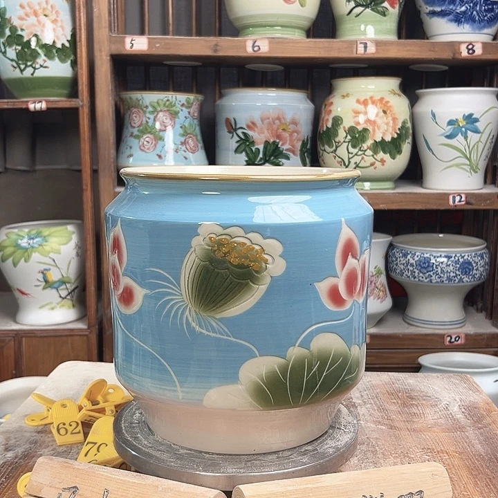 陶瓷电饭煲油画雕刻新款新款陶瓷陶瓷
