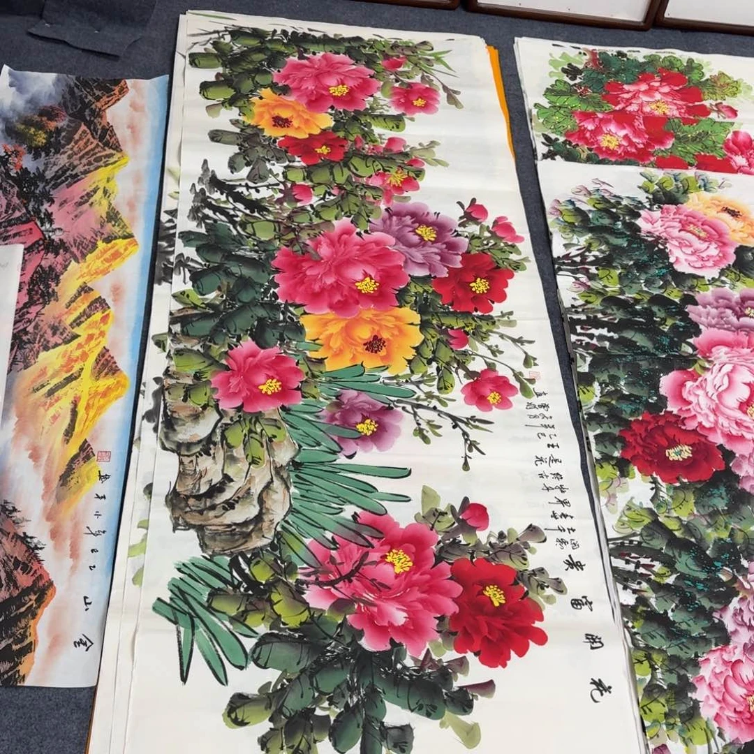 国画180×70手绘画画画