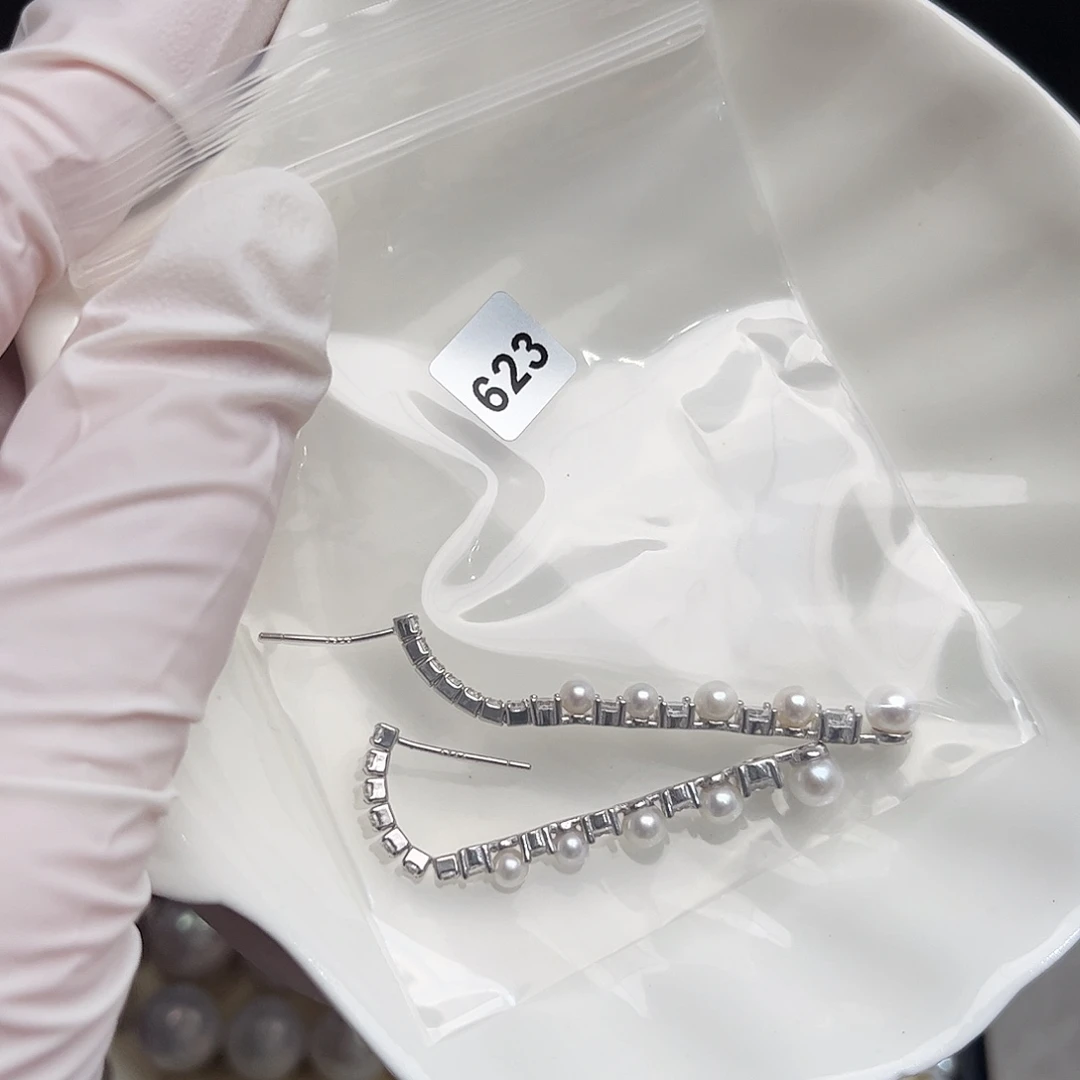 用***6耳饰淡水珍珠银S925镶嵌