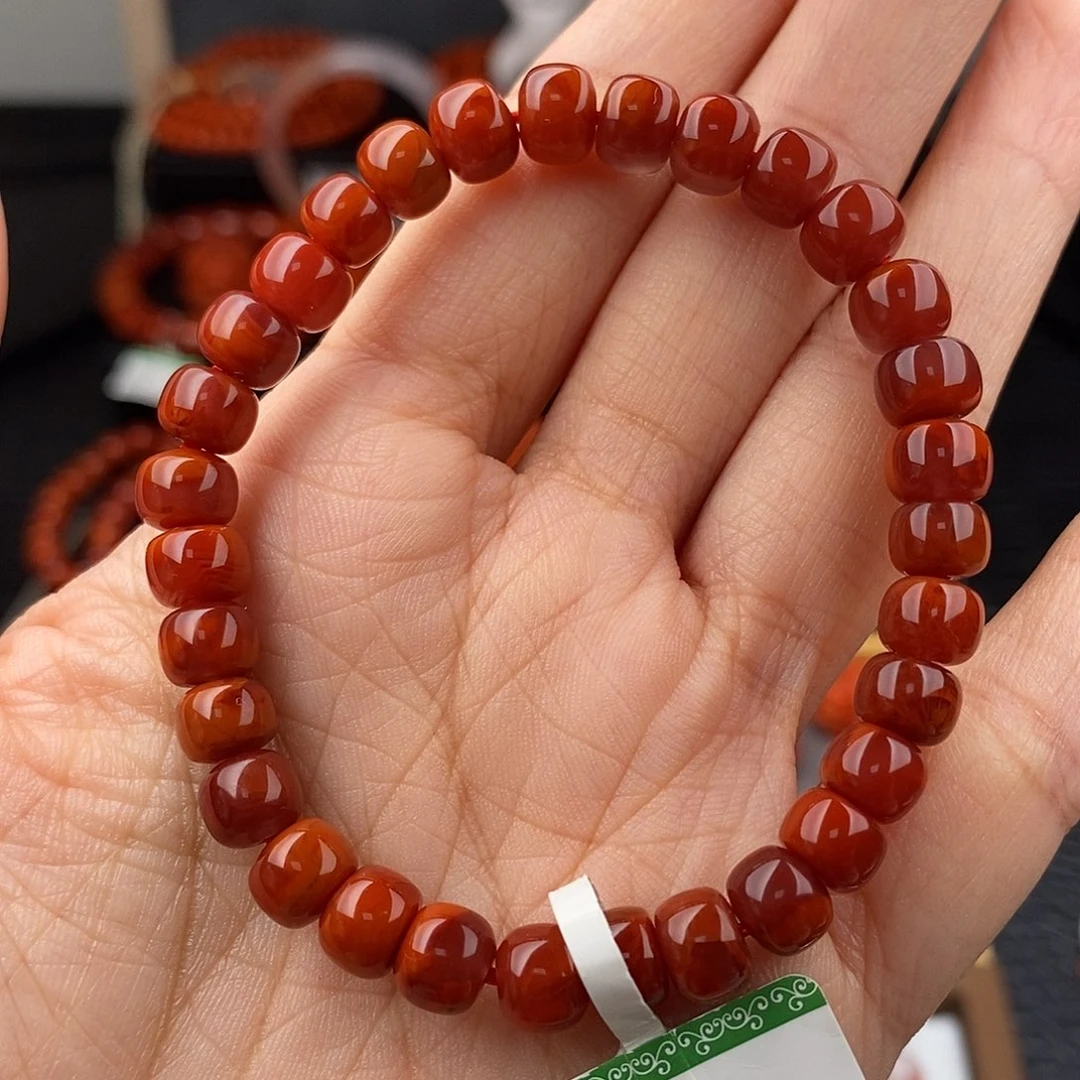 南红玛瑙未镶嵌四川凉山瓦西手串7.5mm