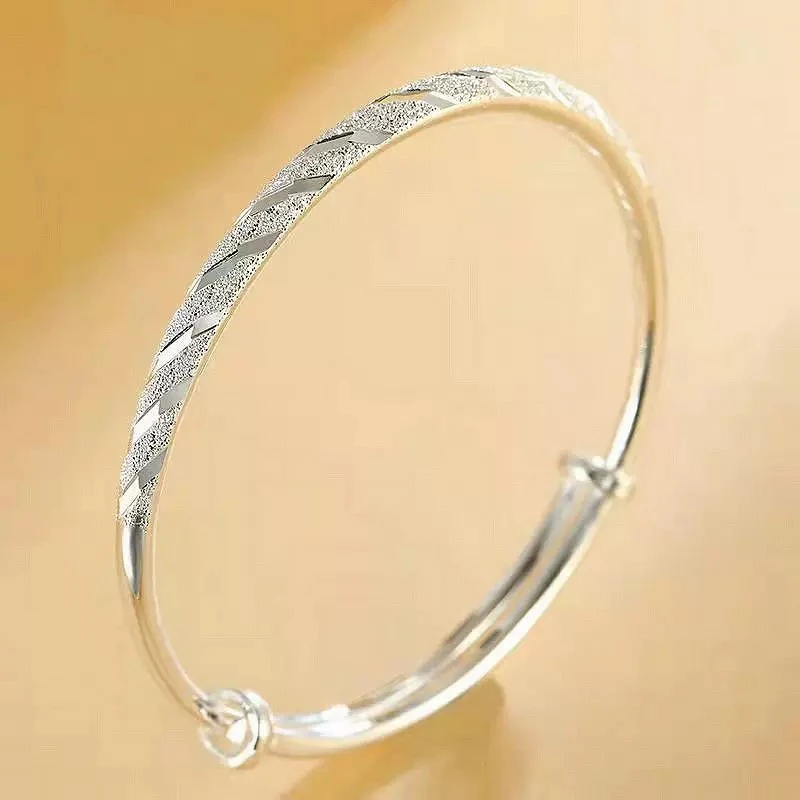 999银流星雨推拉手镯时尚精美13gA