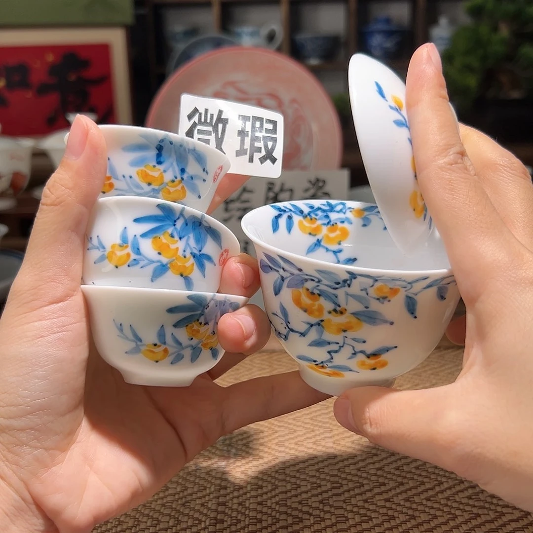 【闪购商品】微瑕 手绘 盖碗。