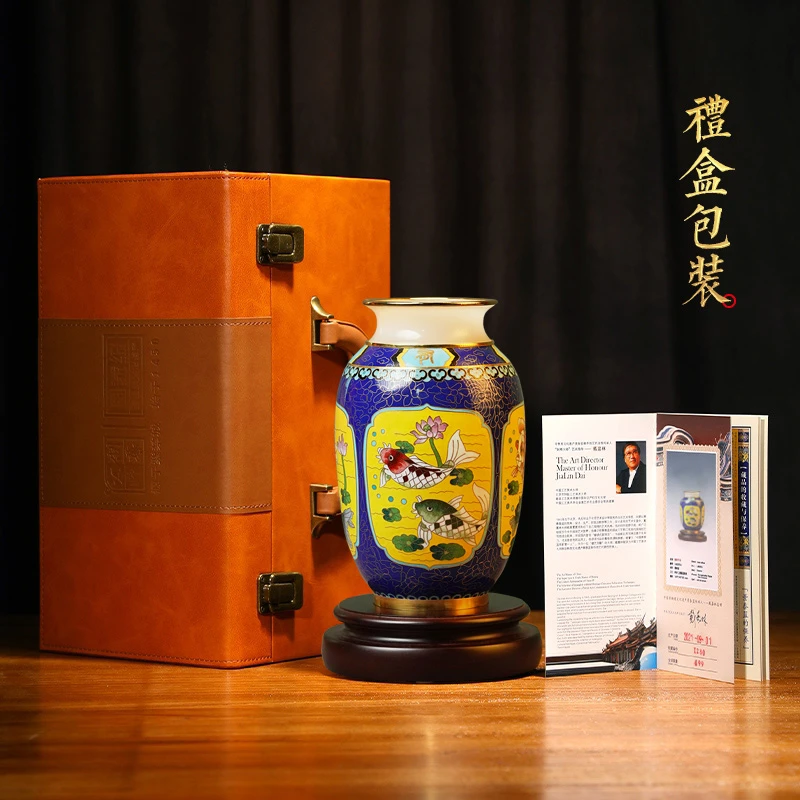 景泰蓝花瓶非遗手工艺铜胎掐丝珐琅客厅书房办公高端家居装饰摆件