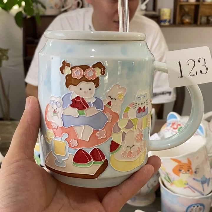 瓷片景德镇釉下彩手绘