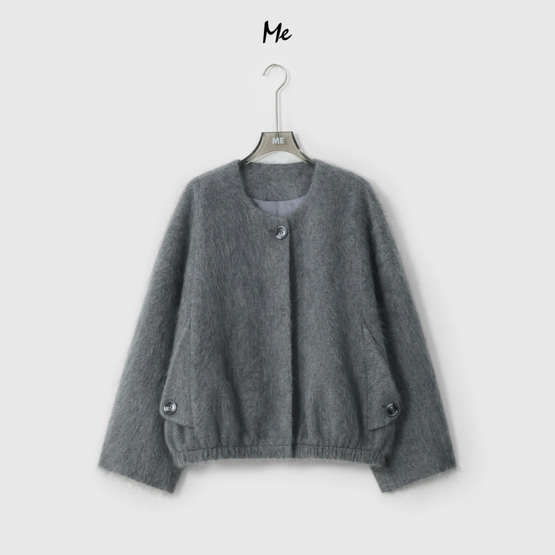 ME【雾野柏林】绵羊毛桑蚕丝山羊绒混纺巨柔拉毛时尚大衣MESA0730