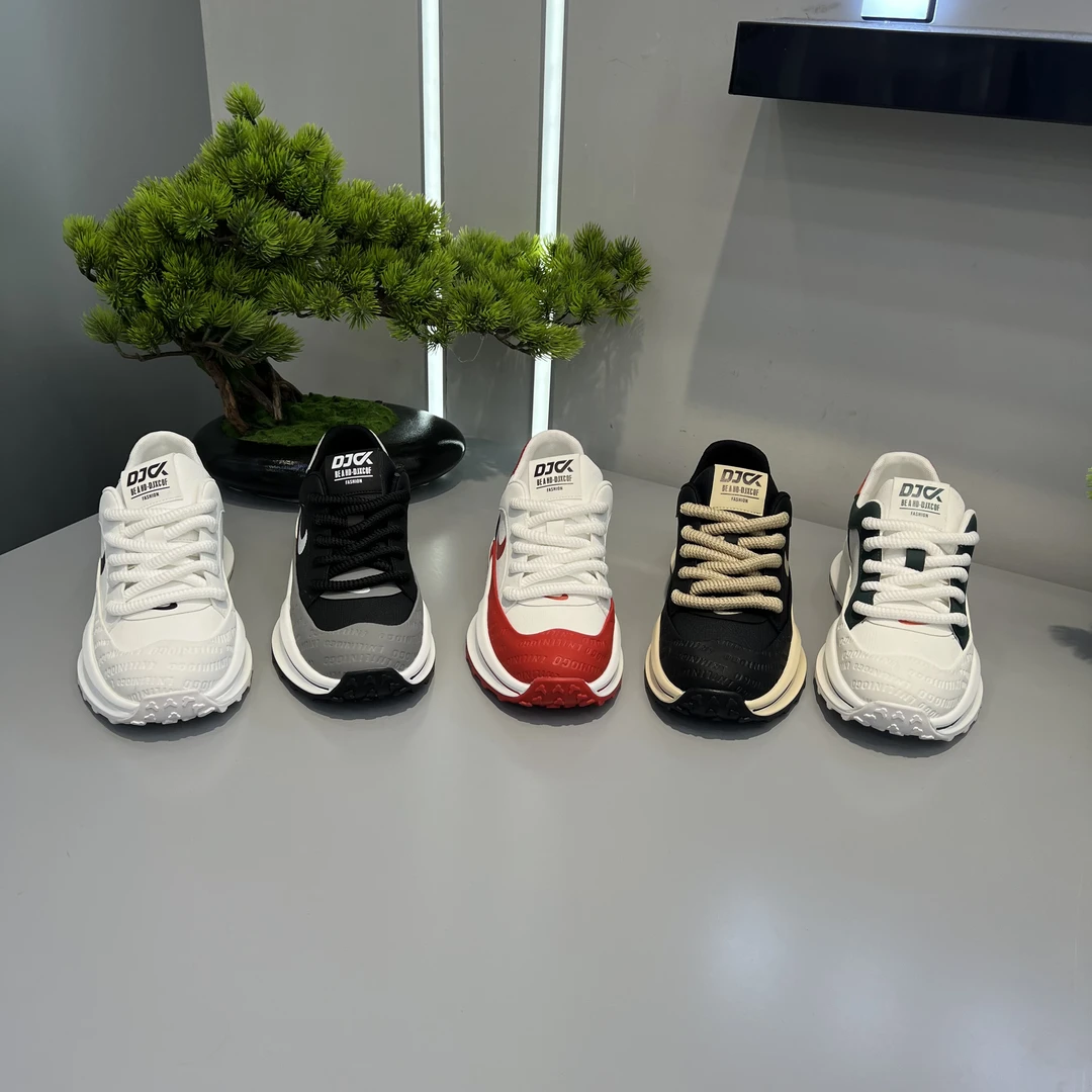 早秋新款低帮舒适拼色圆头时尚休闲百搭男款鞋透气运动鞋阿甘鞋