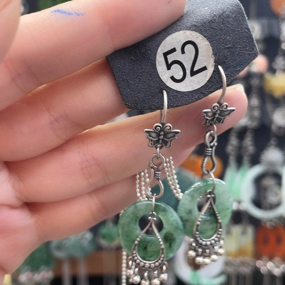 翡翠银S925镶嵌耳饰?****808fhhgg