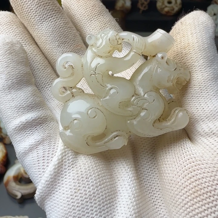 精美礼品纯手工雕刻扳指碧玺（处理）