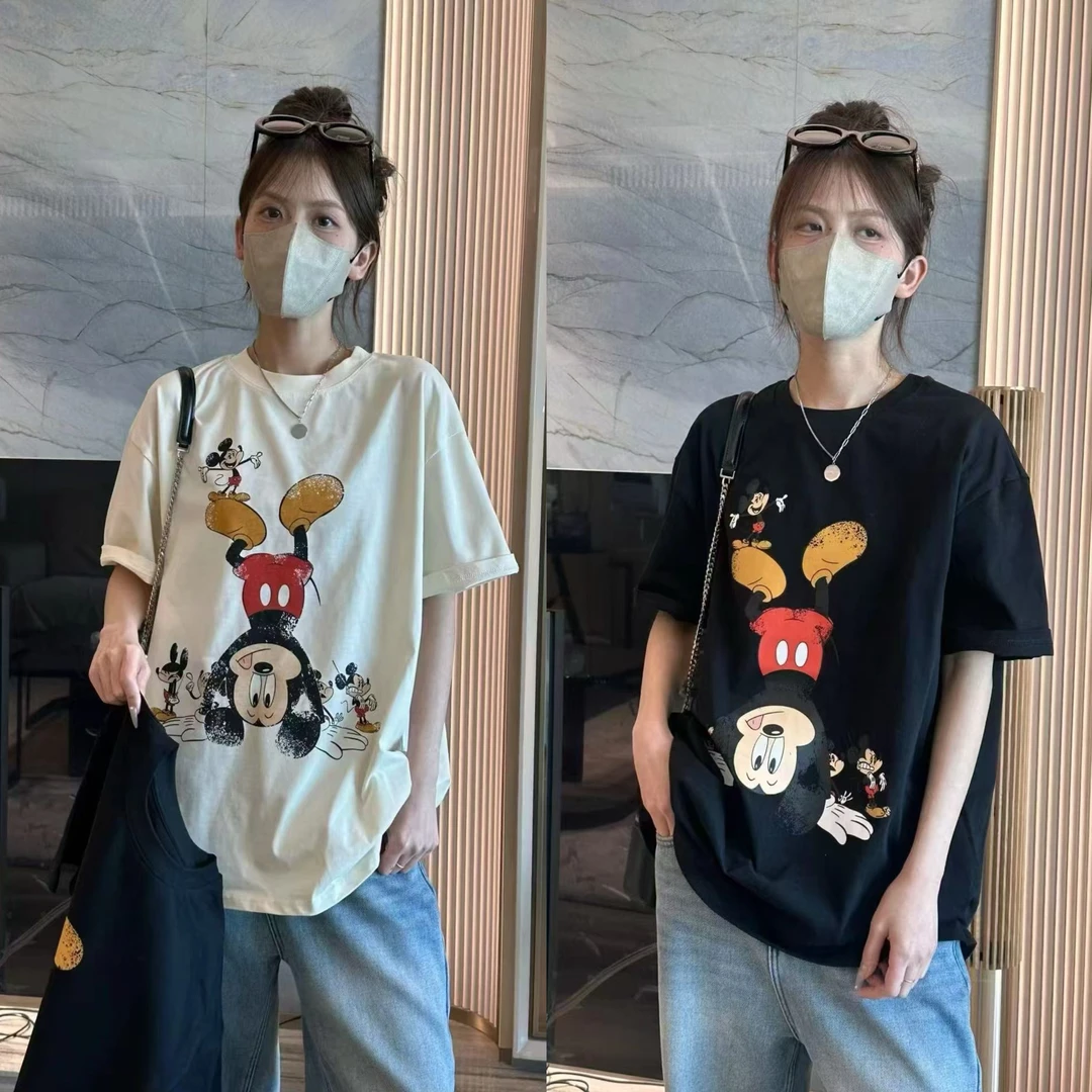 【小虹虹商贸】2025早春新款韩版宽松时尚卡通大版休闲百搭短袖