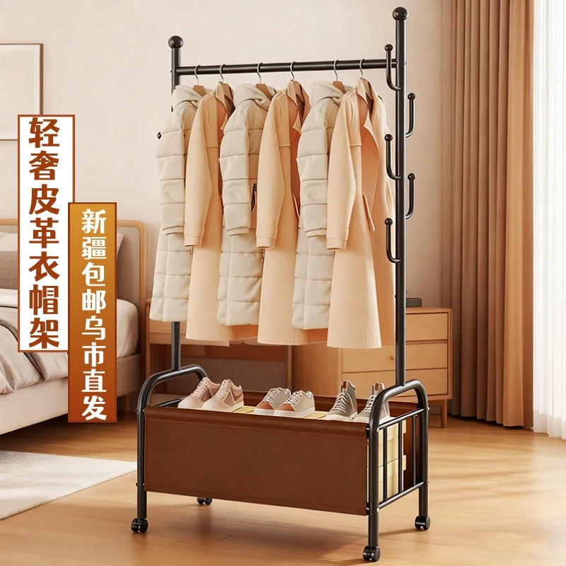 新疆包邮哥衣帽架落地立式晾衣架可移动衣架简易卧室客厅挂衣架子