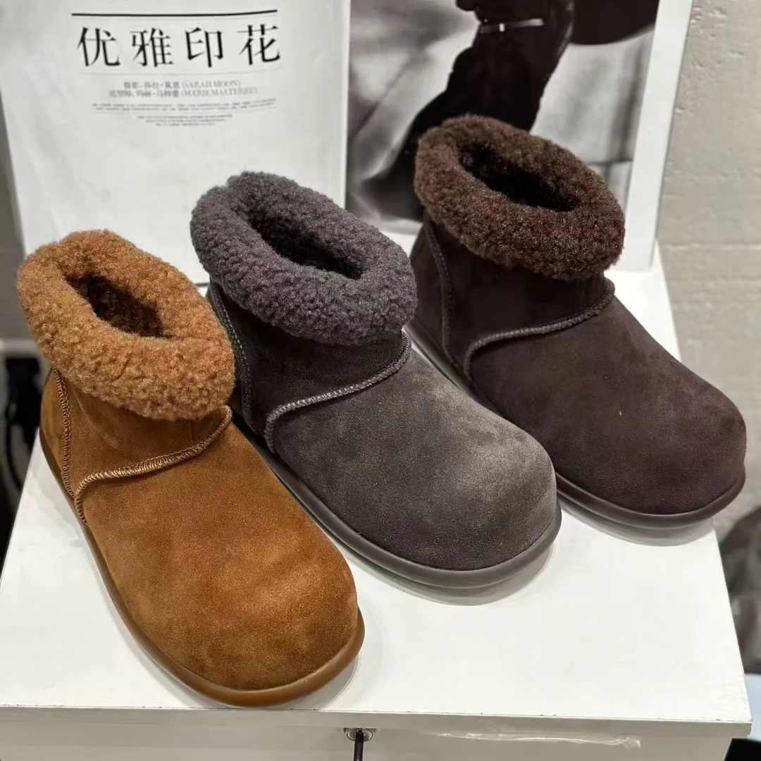 600-937     新款低帮保暖懒人鞋雪地靴女