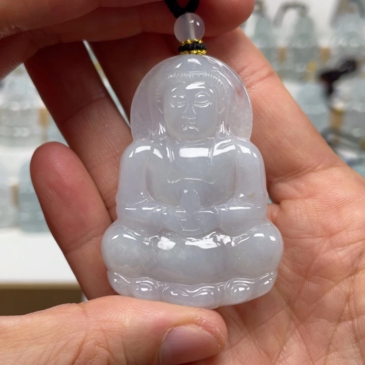 翡翠未镶嵌颈饰天然缅甸翡翠A货观音61号