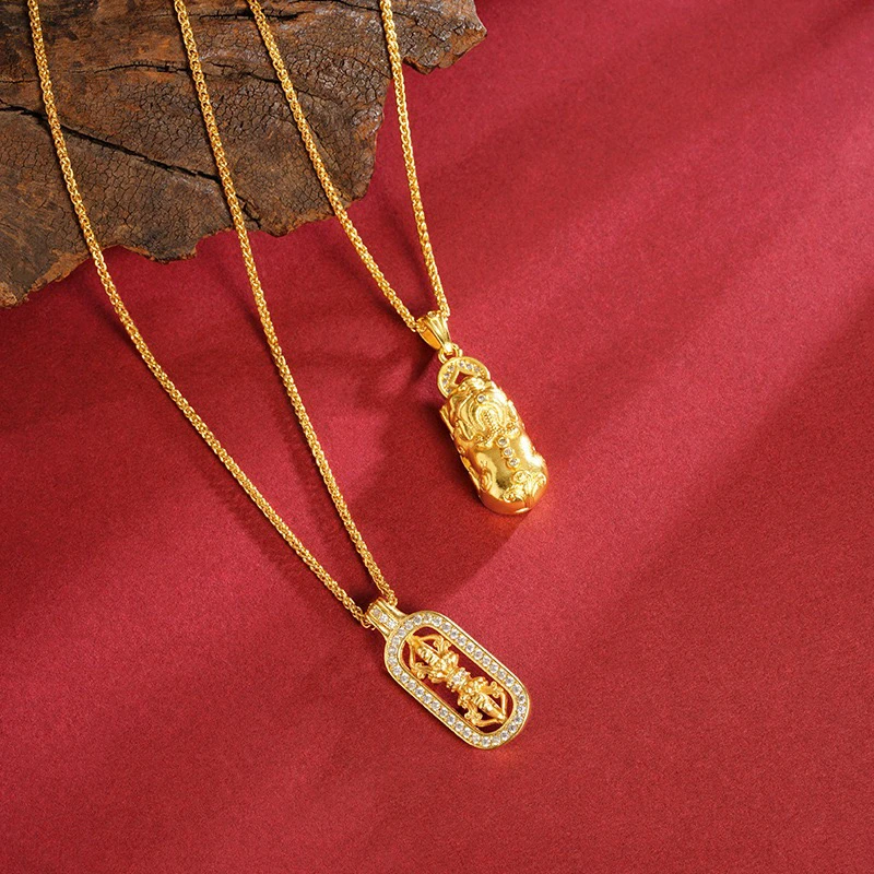 铜吊坠 越南貔貅吞金兽金刚杵吊坠女葫芦韦雪同款不掉色项链
