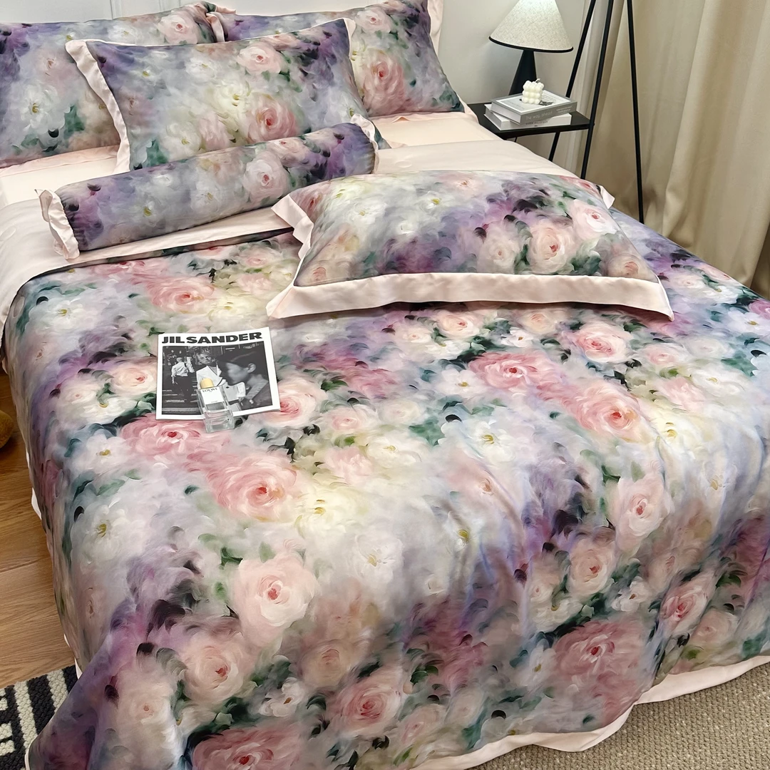 夏天A类凉感冰丝夏凉被四件套可机洗空调被丝滑透气双人薄被子