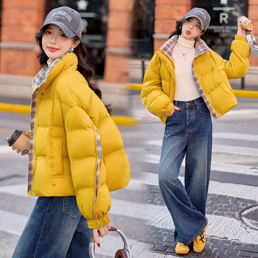 短款显瘦时尚白鸭绒羽绒服外套2025秋冬新款冬季宽松百搭小个子女