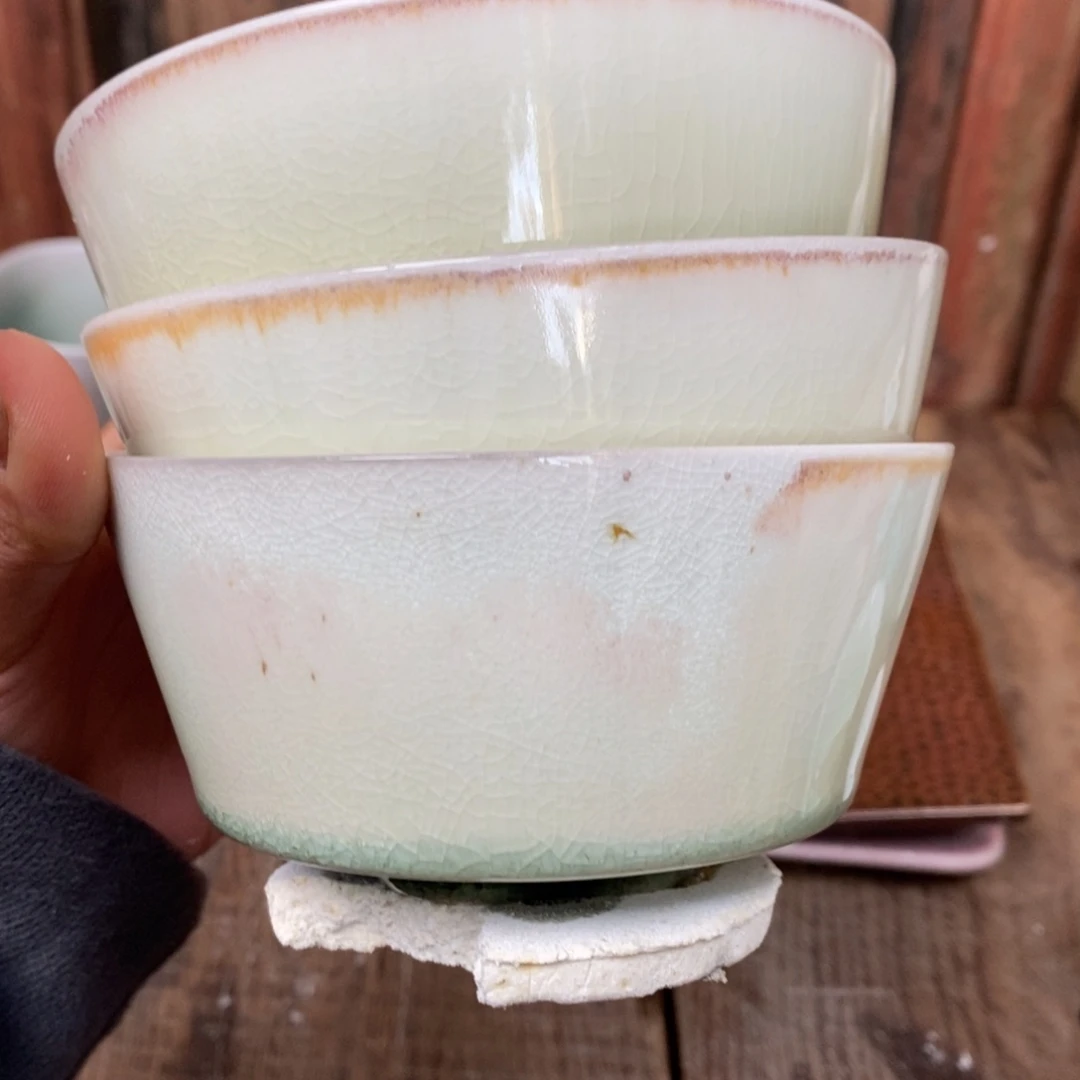 杯似**华浪鬼柴烧 釉绘柴烧碗