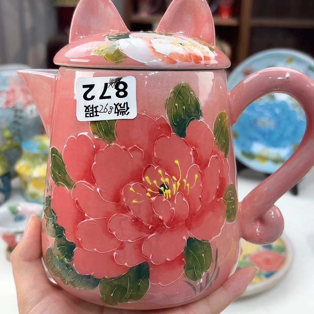 景德镇手绘高温釉下彩陶瓷茶具