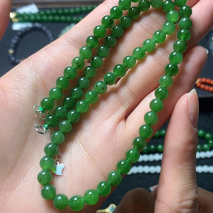 和田玉项链银S925镶嵌