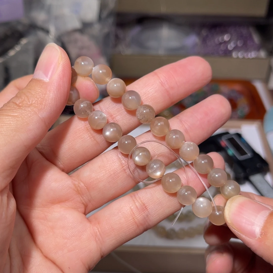 水晶手链未镶嵌奶茶月光019