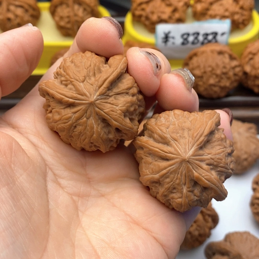 把件文玩核桃38尺凹底三棱