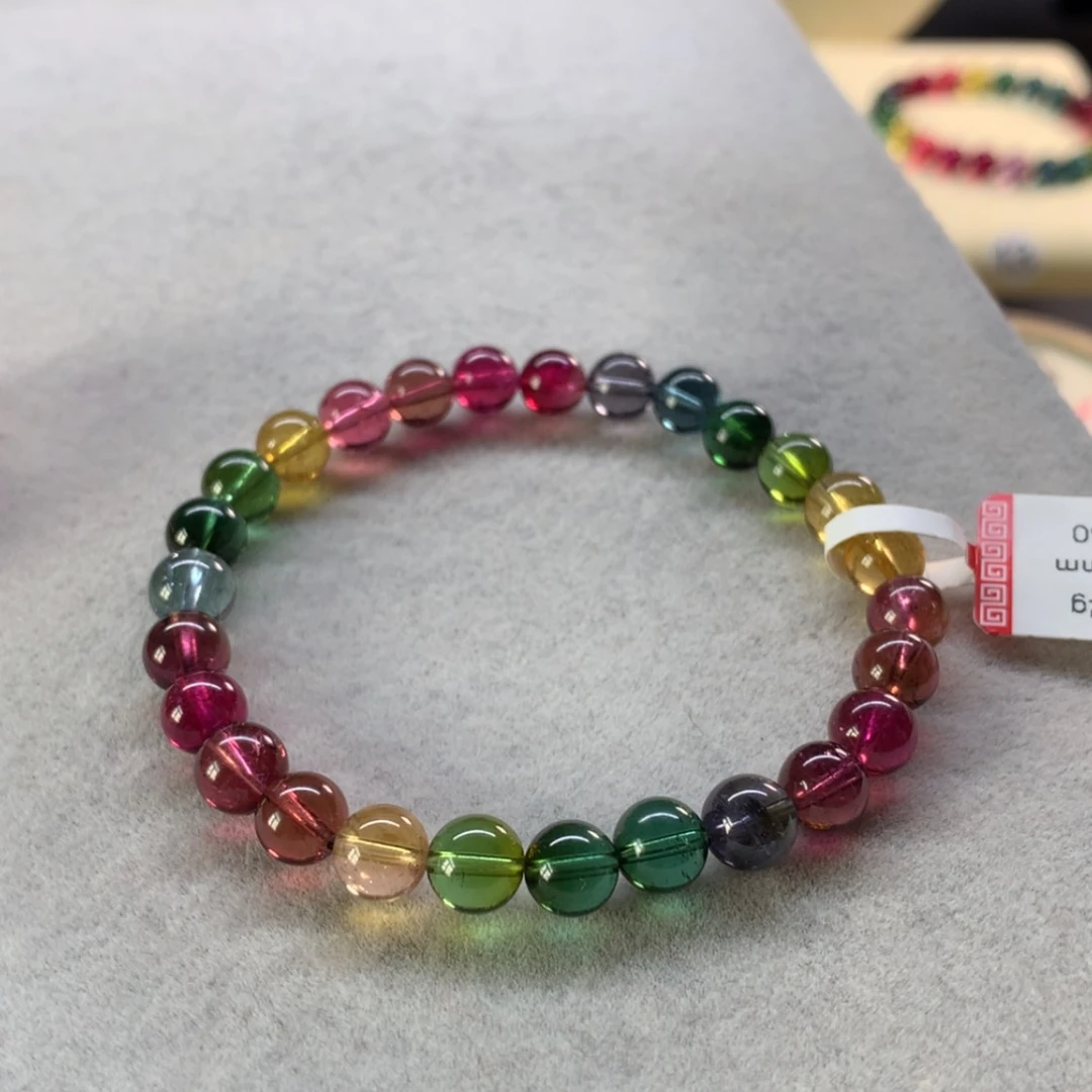 【闪购商品】未镶嵌手链碧玺艳丽色标单圈6.8