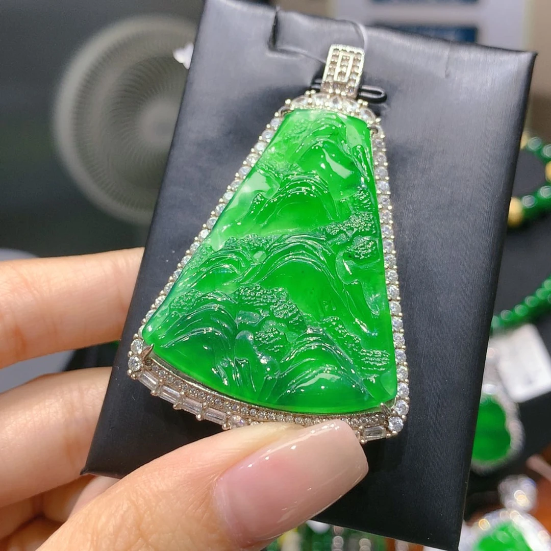 【闪购商品】颈饰银S925镶嵌翡翠5柒姐