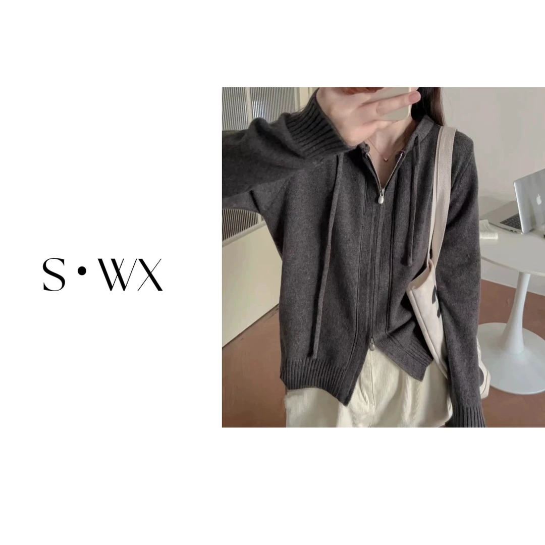 21【彩纱毛衣】韩系连帽彩纱时尚慵懒风毛衣