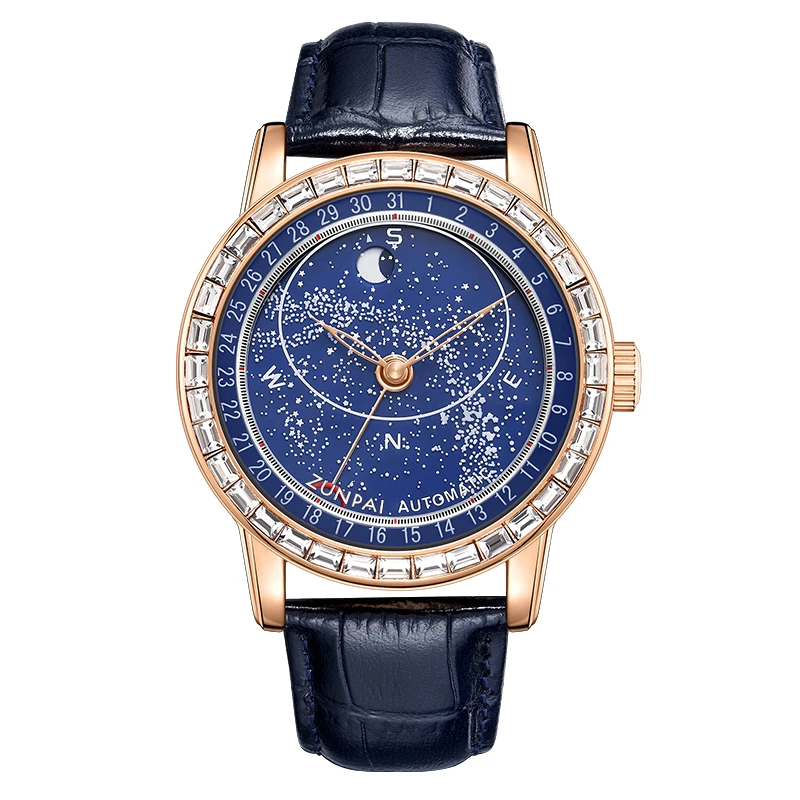 全新未使用 星空系列高端商务时尚自动机械男士腕表 D