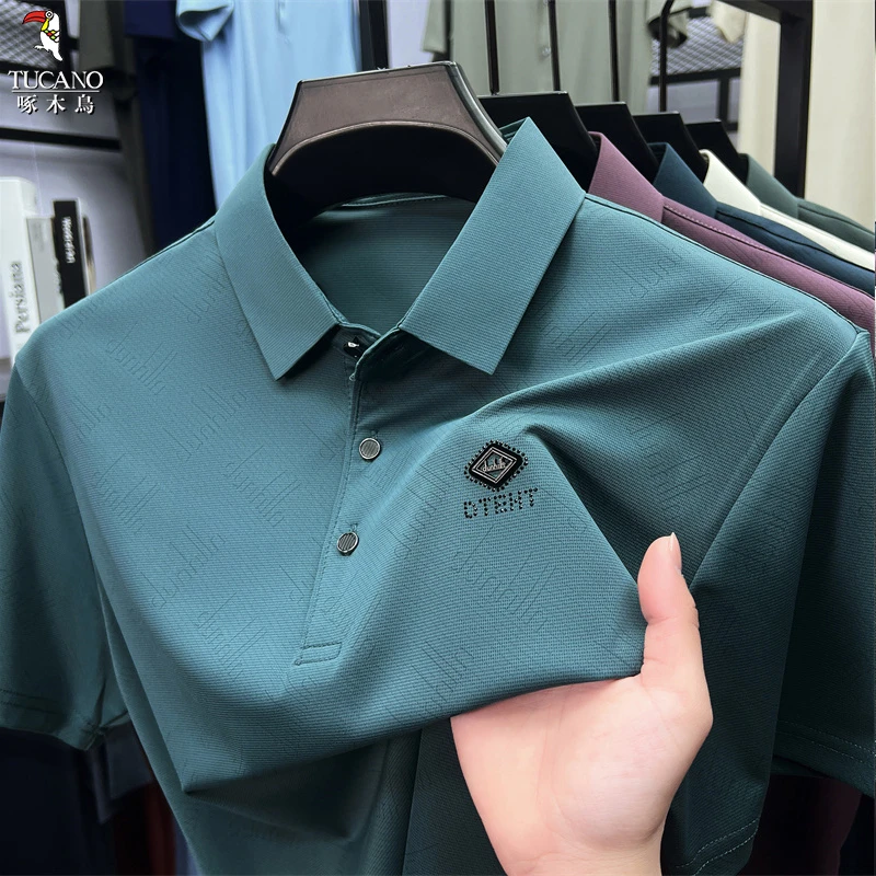 啄木鸟春夏新款男士polo衫短袖干爽透气柔软顺滑商务绅士时尚