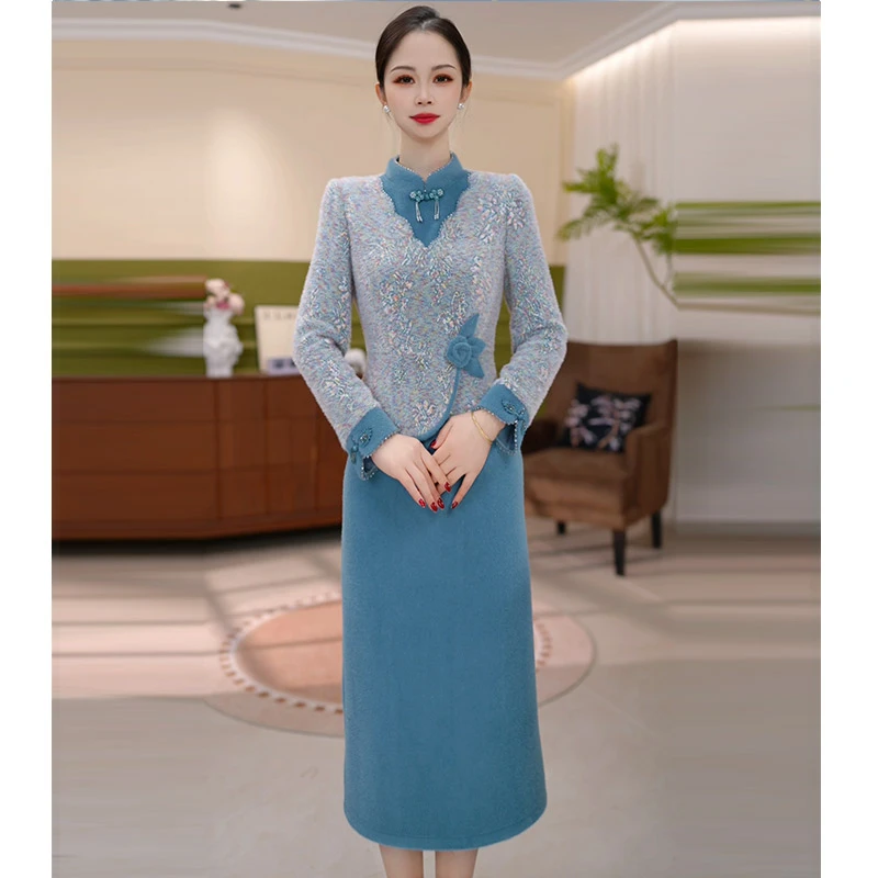 JG-25683 A新款2025年冬季时尚气质优雅显瘦连衣裙 M-4XL