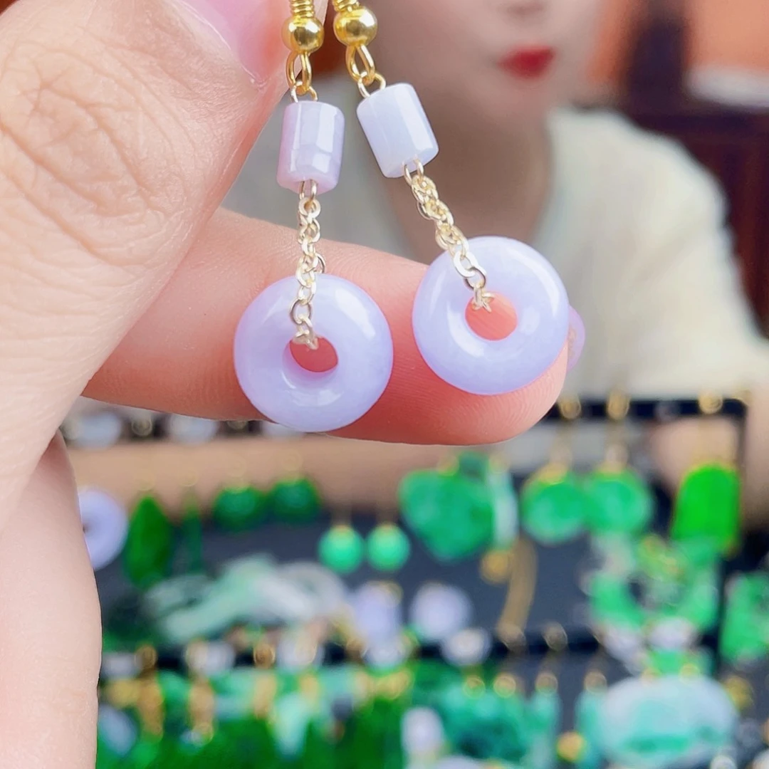 翡翠未镶嵌耳饰饰品