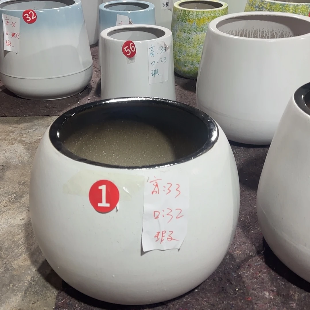 磨砂黑口陶瓷花盆