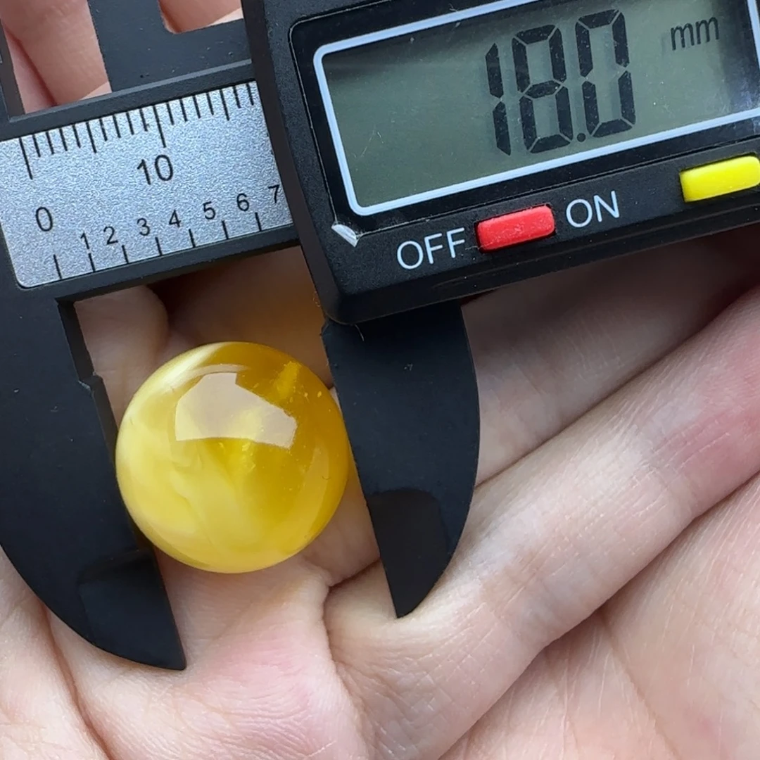 蜜蜡未镶嵌裸石微瑕飘花圆珠