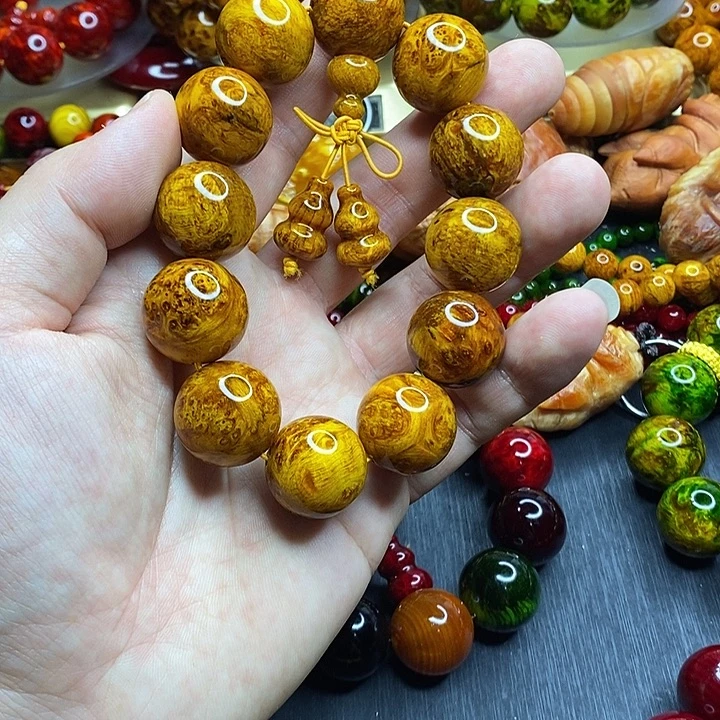 松木琥珀木文玩手串