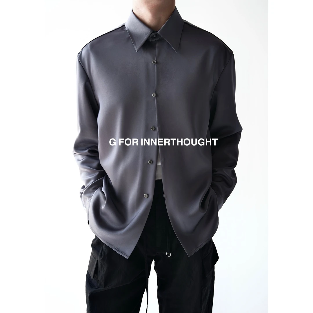 G FOR INNERTHOUGHT|重磅挺括双面醋酸缎手工线袢高智极简衬衫