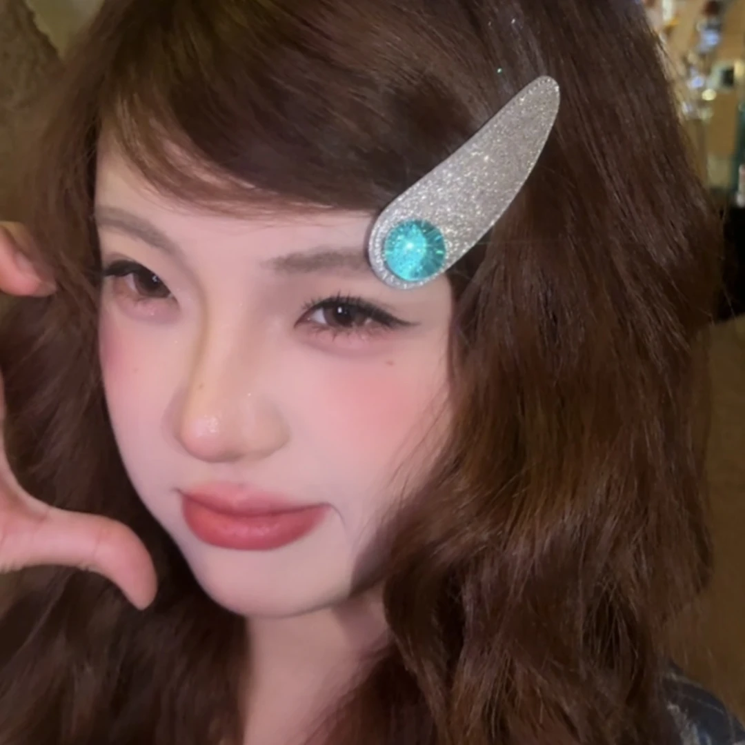 透明小球～银色闪闪发夹星星云朵BB夹冰透小圆球掰掰夹细闪刘海夹