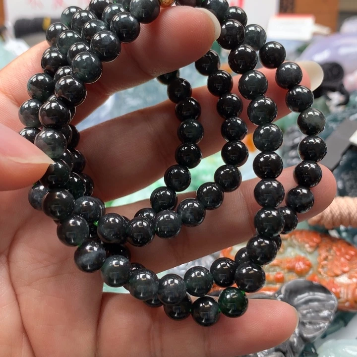 翡翠颈饰未镶嵌保真天然A货翡翠