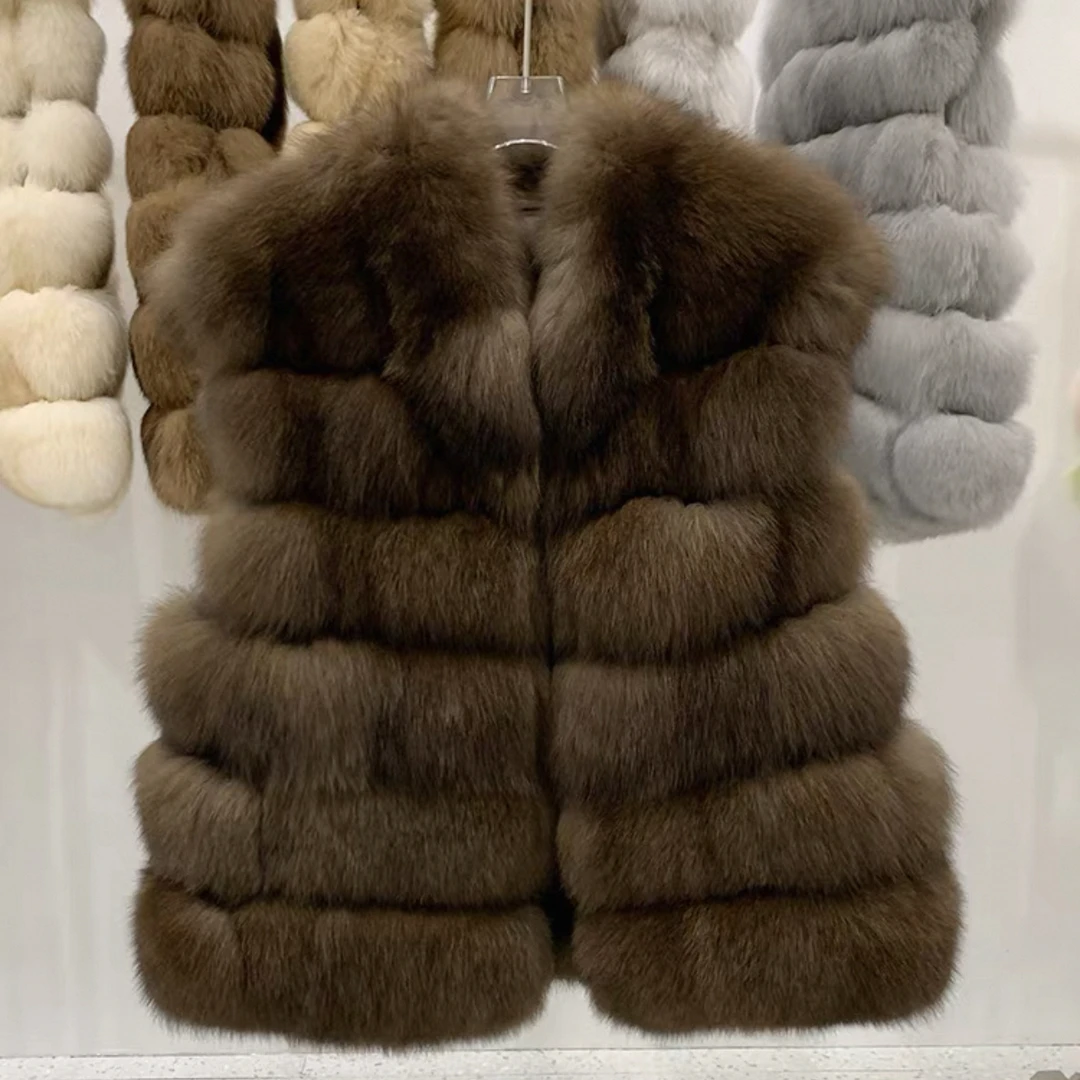 【RY】“告白气球”2025秋冬新款整皮狐狸毛皮草马甲中古色宽松版
