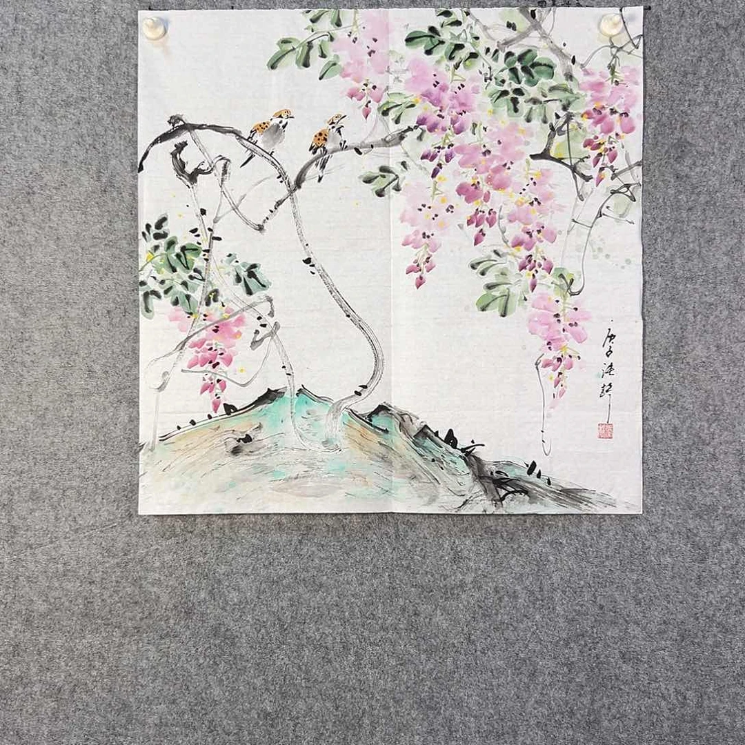 国画254 牡丹之花之叶的颜色与花色