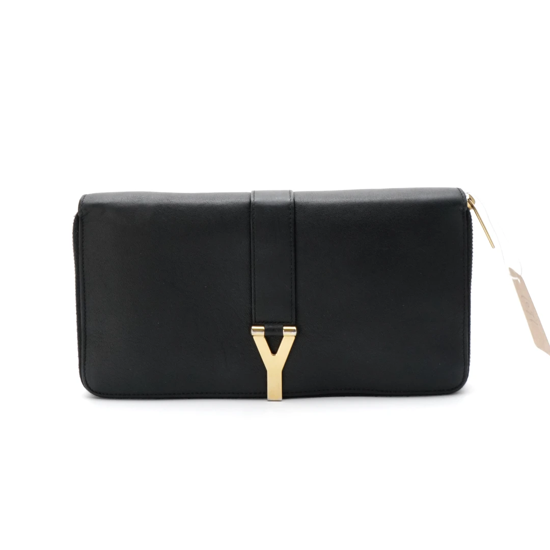 95新 YSL/圣罗兰 YSL圣罗兰黑色长款钱包 1091