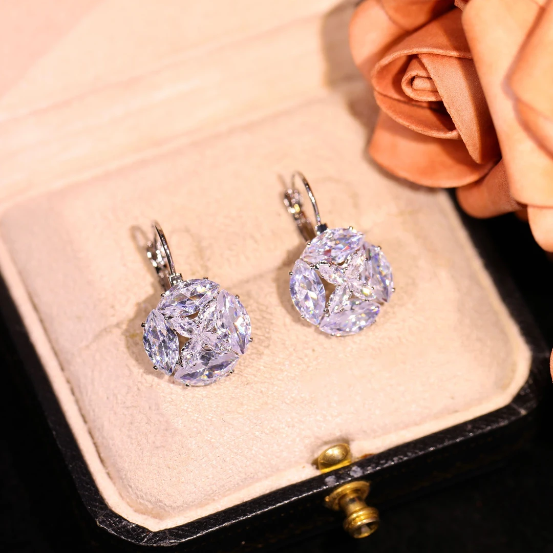 铜合金耳饰 【晶球】轻奢时速百搭高级小众设计感耳饰RH0970