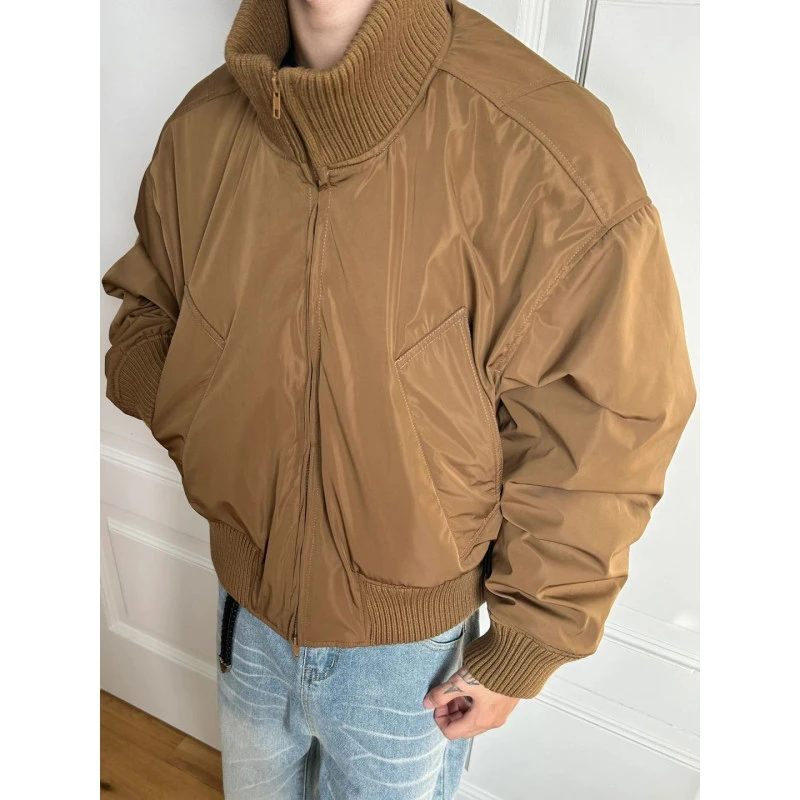 美式潮牌立领棒球服百搭外套男款秋冬夹棉保暖cleanfit飞行员夹克