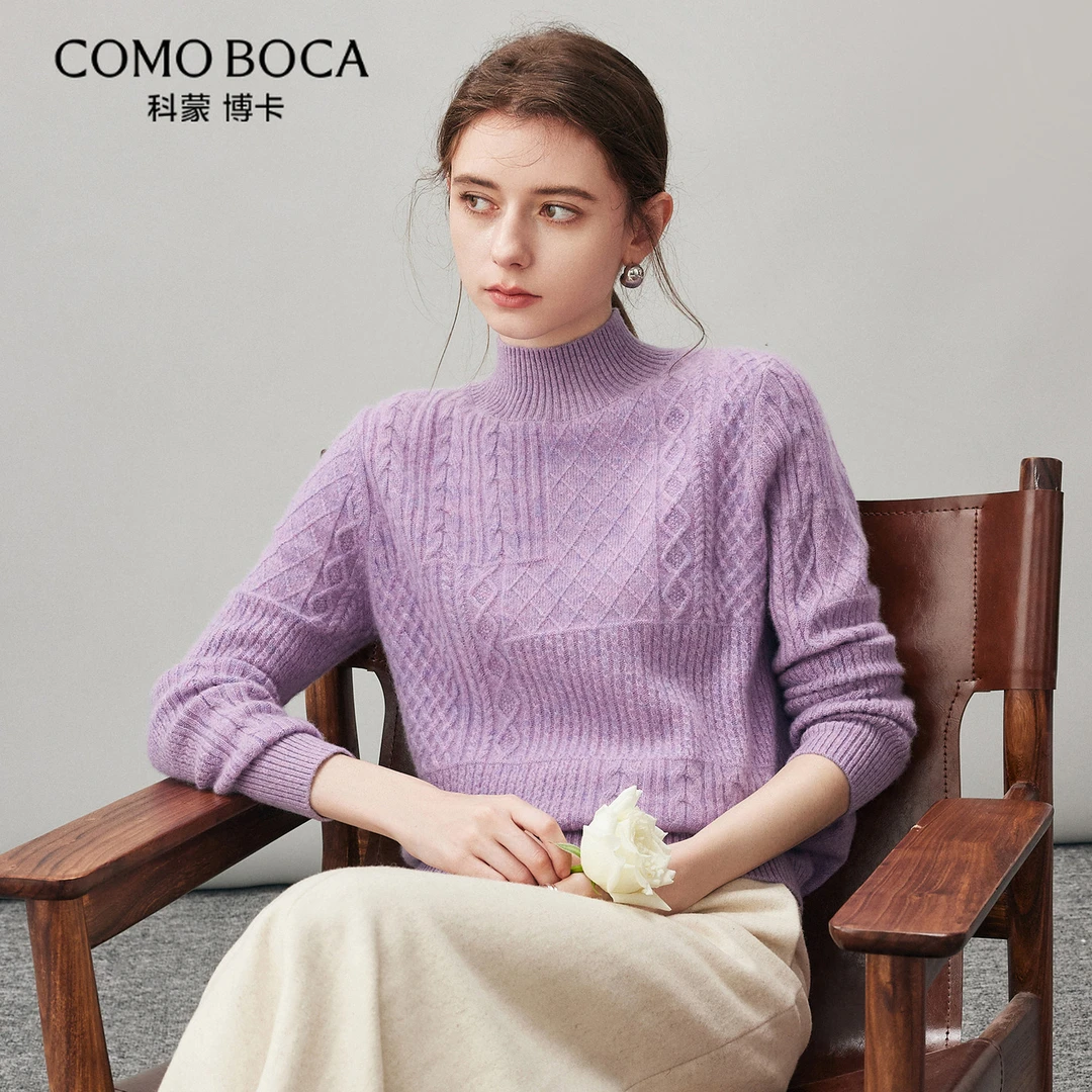 COMOBOCA/科蒙·博卡25冬通勤极简半高领绞厚山羊绒衫KST1322